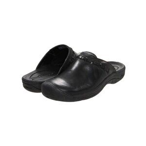 Keen Winslow Womens 7 Leather Slip-On Clogs Mules Black